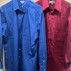 Men's Blue and Red Dress Shirts